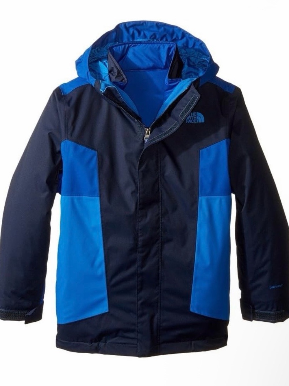 The North Face Axel Triclimate Kids Navy & Royal Blue Hooded Rain Jacket Medium